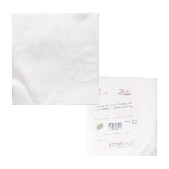 BeautyKit NATURLINE vienkartiniai medvilniniai rankšluosčiai 44×50 cm, 40 vnt. – higieniški, 100% medvilnė grožio salonui