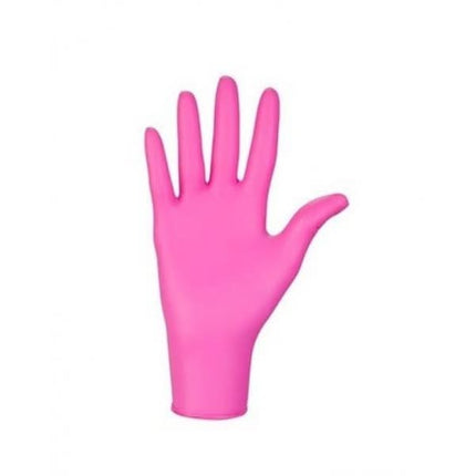 Profesionalios rožinės nitrilinės pirštinės M dydžio pedikiūro procedūroms – BERRY Gloves kokybė