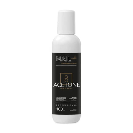OCHO NAILS braškių kvapo acetonas nagams 100ml – manikiūro priemonė akrilo ir tipų šalinimui