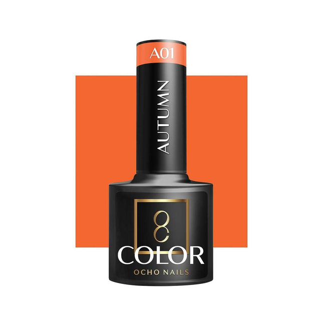 OCHO NAILS hibridinis nagų lakas Autumn A01 5g – profesionalus rudeniškos spalvos gelinis lakas nagų stilistams
