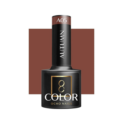 OCHO NAILS hibridinis nagų lakas AUTUMN A05 5g – intensyvios pigmentacijos ilgalaikis hibridinis lakas nagų stilistams