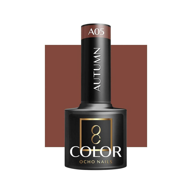 OCHO NAILS hibridinis nagų lakas AUTUMN A05 5g – intensyvios pigmentacijos ilgalaikis hibridinis lakas nagų stilistams
