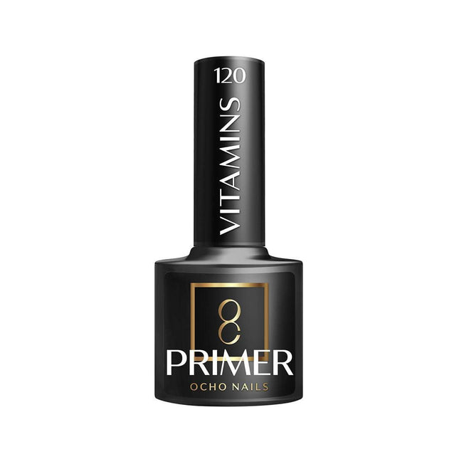OCHO NAILS berūgštis nagų plokštelės nuriebalintojas VITAMINS 120 5g – profesionalus manikiūro ir pedikiūro priemonė