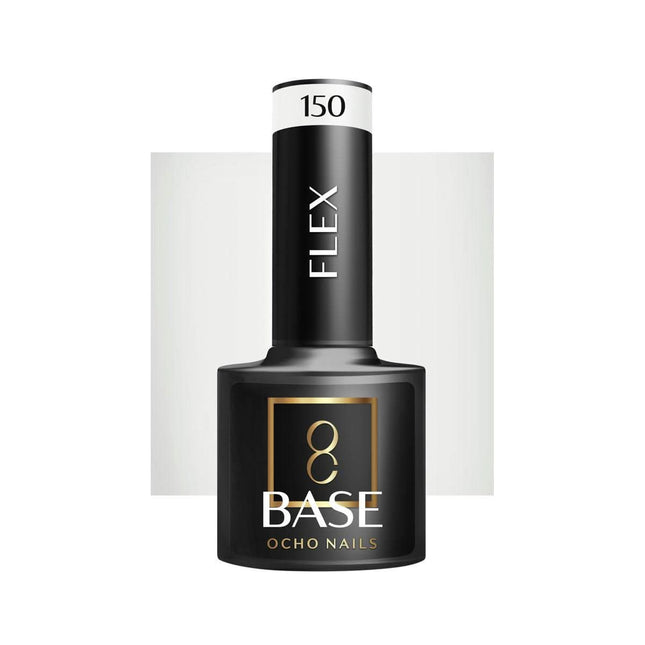 OCHO NAILS hibridinė gelinio lako bazė Flex 150 5g – kaučiuko bazė ploniems ir trapiems nagams manikiūrui