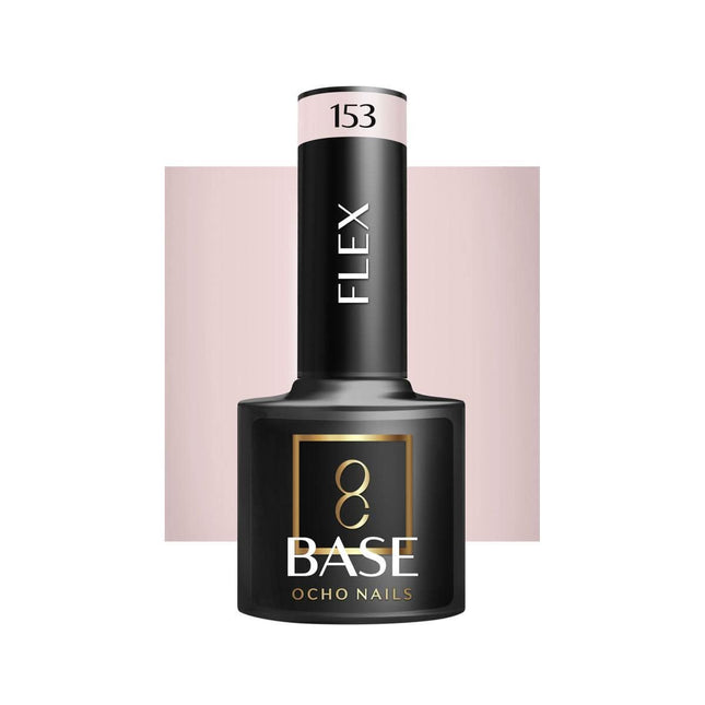 OCHO NAILS hibridinė gelinio lako bazė Flex 153 5g – lanksti bazė ploniems ir trapiems nagams manikiūrui