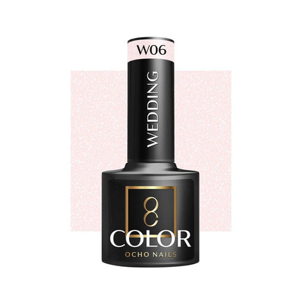 OCHO NAILS kamufliažinis hibridinis lakas WEDDING W06 5g – vestuvių manikiūrui, intensyvi pigmentacija