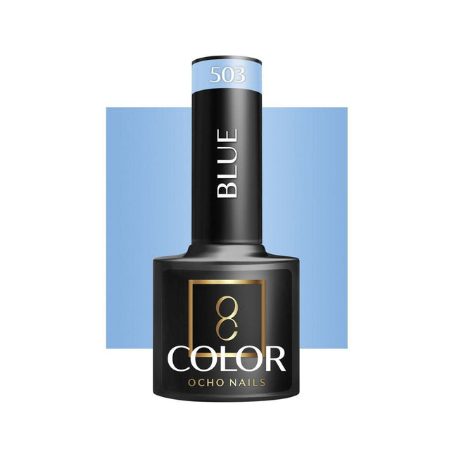 OCHO NAILS hibridinis nagų lakas BLUE 503 5g – profesionalus mėlynas hibrido lakas manikiūrui