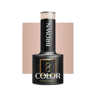 OCHO NAILS hibridinis nagų lakas BROWN 801 5g – profesionalus rudas gelinis lakas manikiūrui ir pedikiūrui