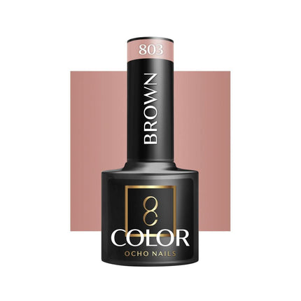 OCHO NAILS hibridinis nagų lakas BROWN 803 5g rudas gelinis lakas profesionaliam manikiūrui
