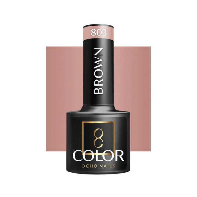 OCHO NAILS hibridinis nagų lakas BROWN 803 5g rudas gelinis lakas profesionaliam manikiūrui