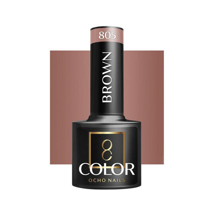 OCHO NAILS hibridinis nagų lakas BROWN 805 5g – rudas hibridinis lakas manikiūrui ir pedikiūrui
