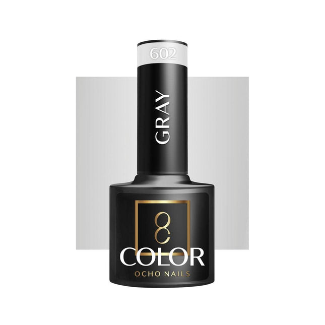 OCHO NAILS hibridinis nagų lakas GRAY 602 5g – pilkos spalvos hibridas manikiūrui ir pedikiūrui