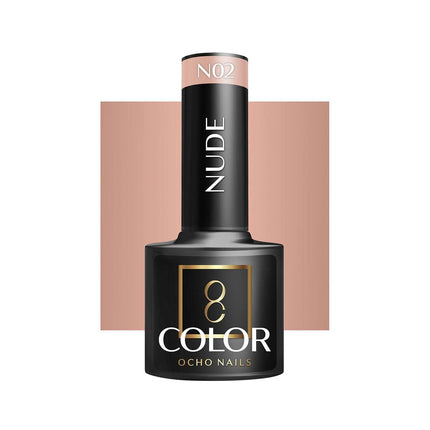 OCHO NAILS hibridinis nagų lakas NUDE N02 5g – nude atspalvio manikiūro lakas profesionaliam naudojimui