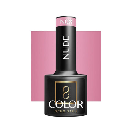 OCHO NAILS hibridinis nagų lakas NUDE N08 5g – nude atspalvio hibridas manikiūrui ir pedikiūrui