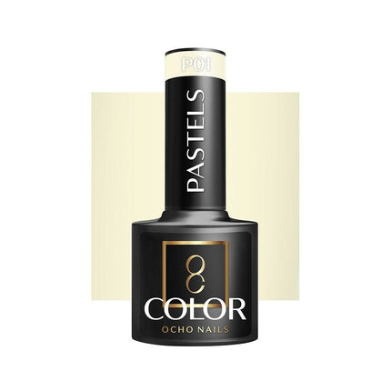 OCHO NAILS hibridinis nagų lakas PASTELS P01 5g – pastelinės spalvos ilgalaikis manikiūro lakas profesionalėms