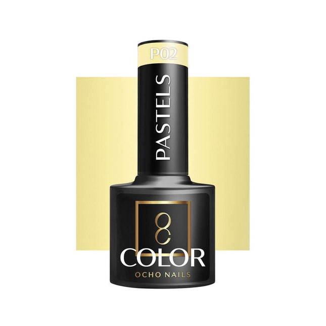 OCHO NAILS hibridinis nagų lakas PASTELS P02 5g – profesionalus pastelinės spalvos lakas manikiūrui ir pedikiūrui