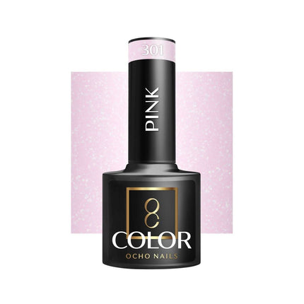 OCHO NAILS hibridinis nagų lakas PINK 301 5g – rožinis hibridinis lakas manikiūrui ir pedikiūrui