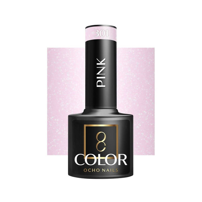 OCHO NAILS hibridinis nagų lakas PINK 301 5g – rožinis hibridinis lakas manikiūrui ir pedikiūrui