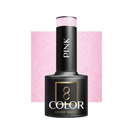OCHO NAILS hibridinis nagų lakas PINK 303 5g – profesionalus rožinis lakas manikiūrui ir pedikiūrui