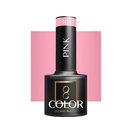 OCHO NAILS hibridinis nagų lakas PINK 305 5g – rožinis hibridinis lakas manikiūrui ir pedikiūrui