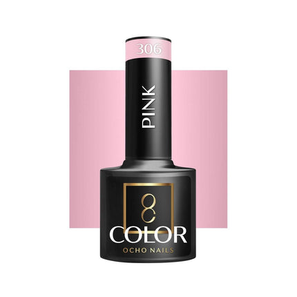 OCHO NAILS hibridinis nagų lakas PINK 306 5g – profesionalus rožinis hibridas manikiūrui