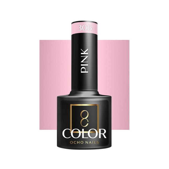 OCHO NAILS hibridinis nagų lakas PINK 306 5g – profesionalus rožinis hibridas manikiūrui