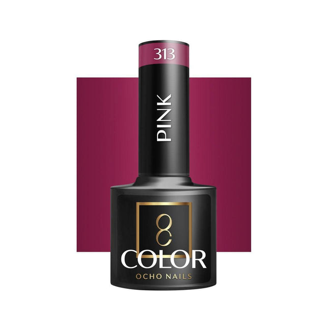 OCHO NAILS hibridinis nagų lakas PINK 313 5g – profesionalus rožinis hibridas manikiūrui