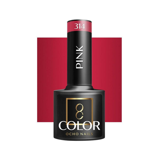 OCHO NAILS hibridinis nagų lakas PINK 314, 5 g – rožinės spalvos hibridas manikiūrui ir pedikiūrui