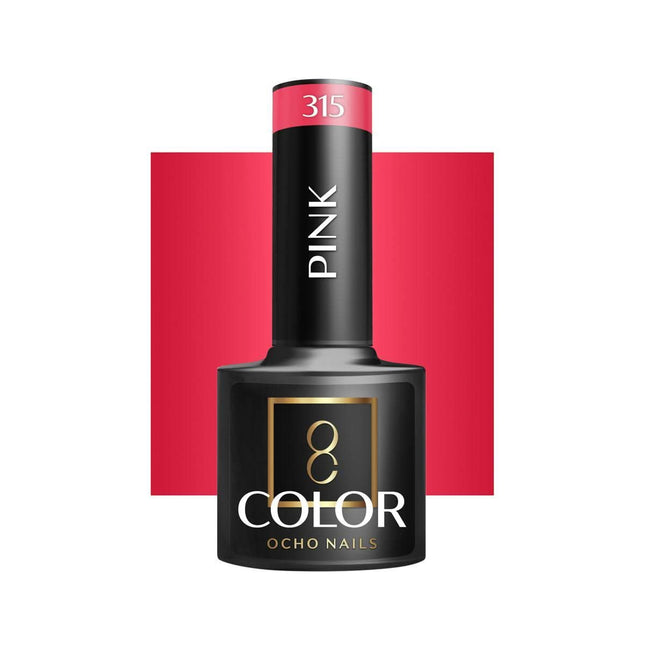 OCHO NAILS hibridinis nagų lakas PINK 315 5g – rožinis hibridas manikiūrui ir pedikiūrui