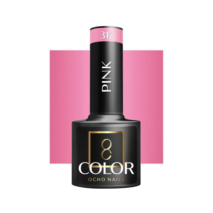 OCHO NAILS hibridinis nagų lakas PINK 317 5g – rožinis hibridinis lakas manikiūrui ir pedikiūrui