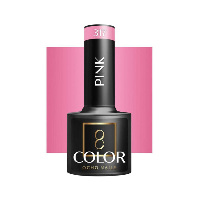 OCHO NAILS hibridinis nagų lakas PINK 317 5g – rožinis hibridinis lakas manikiūrui ir pedikiūrui