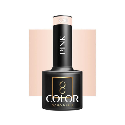 OCHO NAILS hibridinis nagų lakas PINK 320, 5 g – rožinė spalva manikiūrui ir pedikiūrui