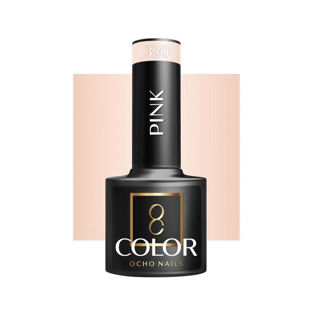 OCHO NAILS hibridinis nagų lakas PINK 320, 5 g – rožinė spalva manikiūrui ir pedikiūrui