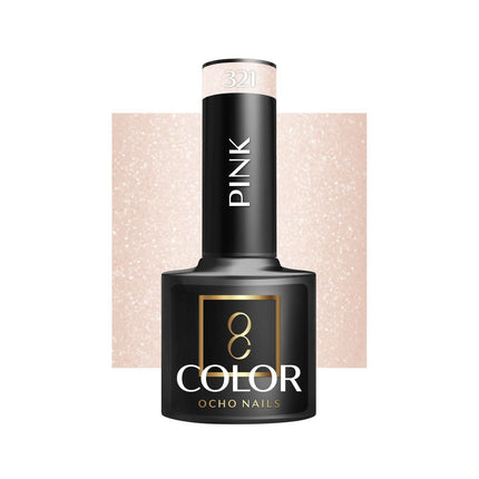 OCHO NAILS hibridinis nagų lakas PINK 321 5g – rožinis manikiūro lakas profesionaliam salonų naudojimui
