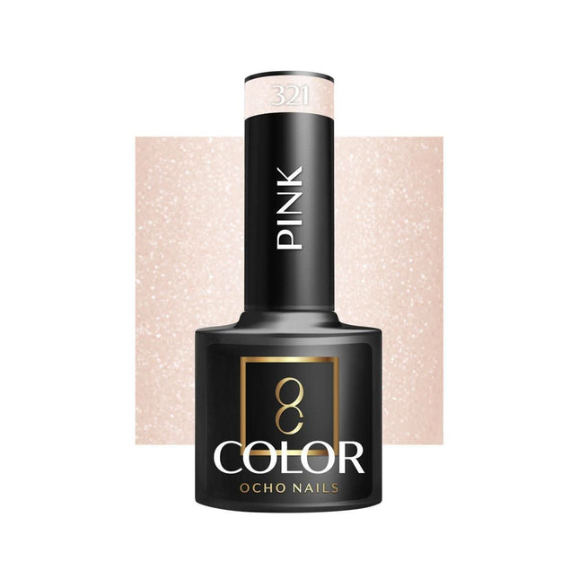 OCHO NAILS hibridinis nagų lakas PINK 321 5g – rožinis manikiūro lakas profesionaliam salonų naudojimui