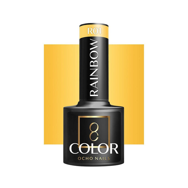 OCHO NAILS hibridinis nagų lakas RAINBOW R01 5g – ryškus spalvotas lakas manikiūrui ir pedikiūrui