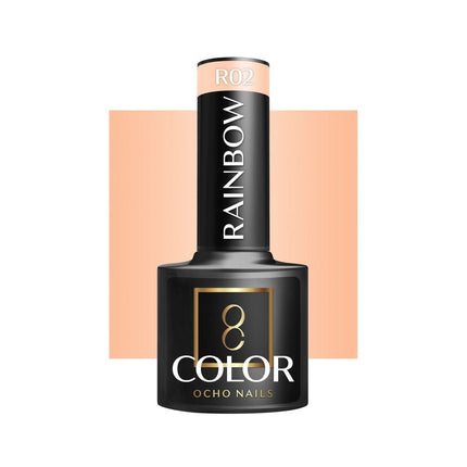 OCHO NAILS hibridinis nagų lakas RAINBOW R02 5g – ryškios spalvos manikiūrui ir pedikiūrui profesionalėms