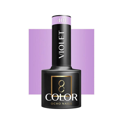 OCHO NAILS hibridinis nagų lakas VIOLET 401 5g – violetinis manikiūro ir pedikiūro lakas profesionalams