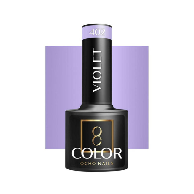 OCHO NAILS hibridinis nagų lakas VIOLET 402 5g – profesionalus violetinis hibridas intensyvia pigmentacija manikiūrui