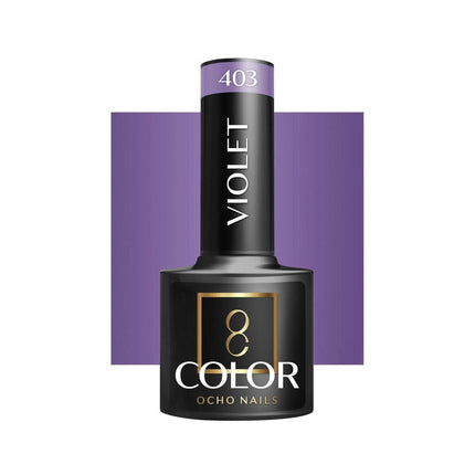 OCHO NAILS hibridinis nagų lakas VIOLET 403, 5 g – violetinis lako atspalvis manikiūrui ir pedikiūrui