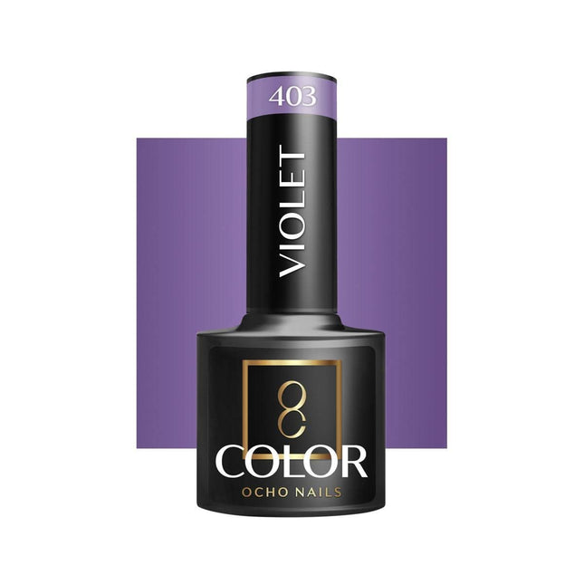 OCHO NAILS hibridinis nagų lakas VIOLET 403, 5 g – violetinis lako atspalvis manikiūrui ir pedikiūrui