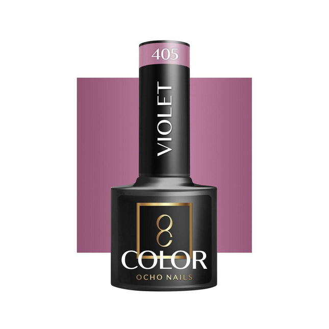 OCHO NAILS hibridinis nagų lakas VIOLET 405, 5 g – violetinis profesionalus hibridas manikiūrui