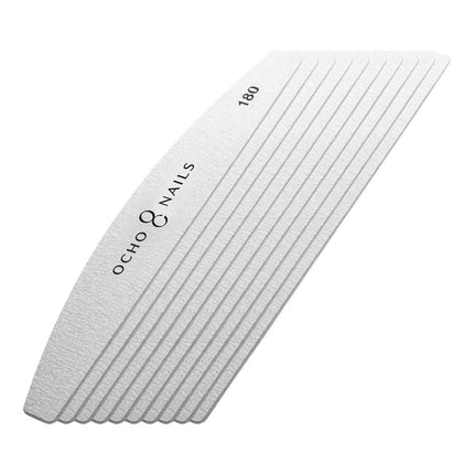 OCHO NAILS metalinės dildės keičiami lapeliai manikiūrui ir pedikiūrui, grūdėtumas #180, pakuotė 10 vnt.