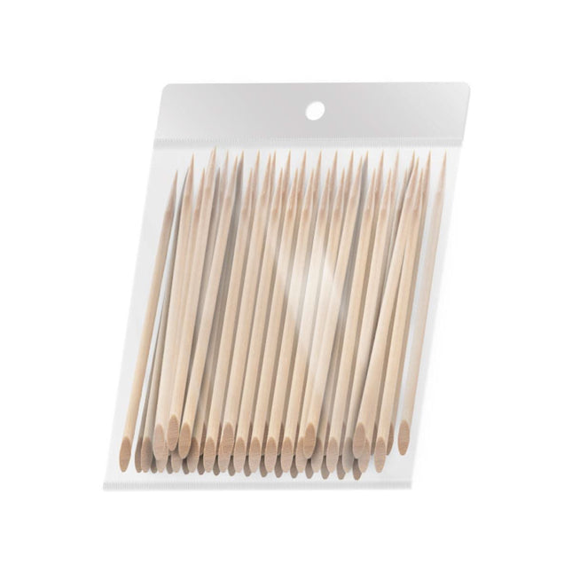 OCHO NAILS medinės manikiūro lazdelės 11,5 cm 100 vnt. – vienkartinės lazdelės odelių šalinimui salone