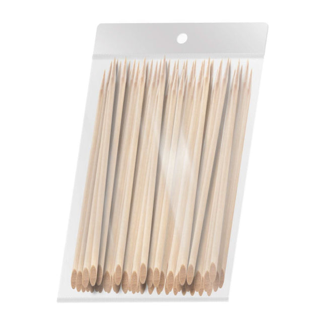 OCHO NAILS medinės manikiūro lazdelės odelėms 15 cm 100 vnt – vienkartinis įrankis nagų stilistams