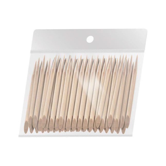 OCHO NAILS medinės manikiūrinės lazdelės 6,5 cm 100 vnt. – vienkartinis įrankis nagų stilistams