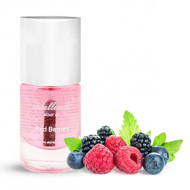 Isabelle Red Berries odelių ir nagų aliejus 7 ml – intensyvus maitinimas ir minkštinimas manikiūro procedūrai
