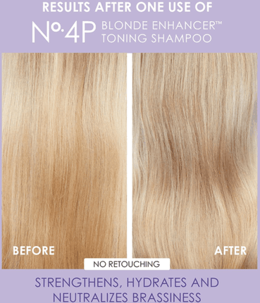 Profesionalus OLAPLEX tonuojantis šampūnas blondinių atspalviui koreguoti ir pažeistiems plaukams atgaivinti