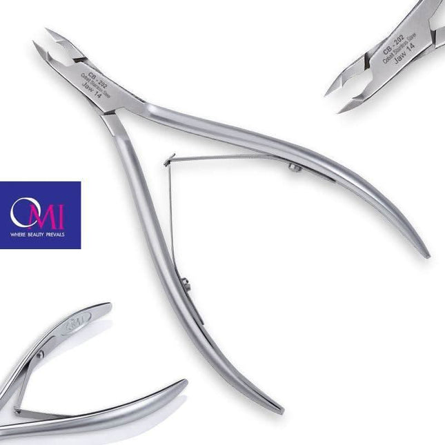 OMI Pro-Line CB-202 žnyplutės odelėms karpyti 12/4 mm – profesionalios manikiūro ir pedikiūro priemonės iš kobalto plieno