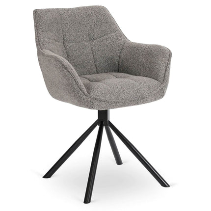 Mebel Elite pasukama kėdė PEONY pilkos spalvos – ergonomiška salonų ir kirpyklų baldas